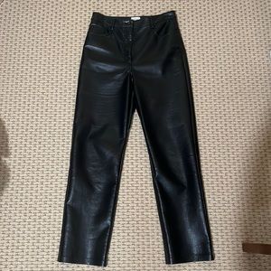 Aritzia Melina Black Leather Pants